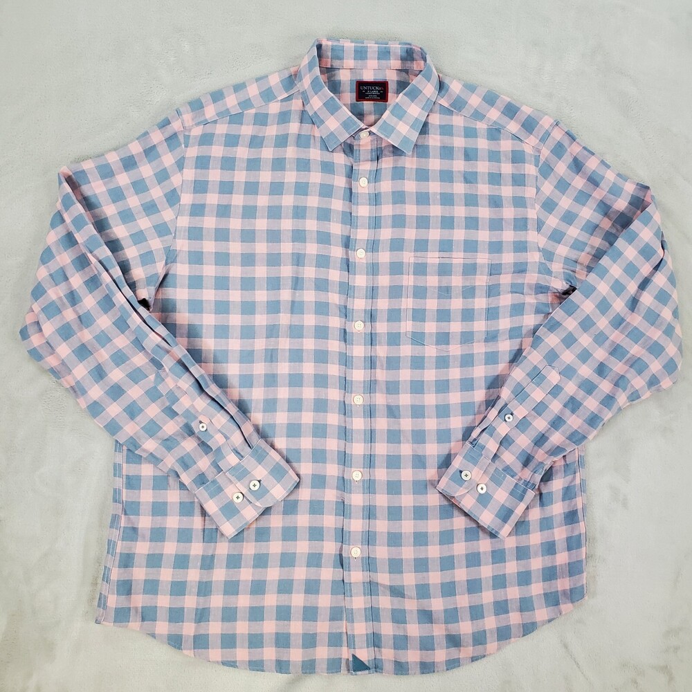 UNTUCKit Linen Shirt Mens XL Sutton WR Regular Fit Wrinkle Resistant Button Up